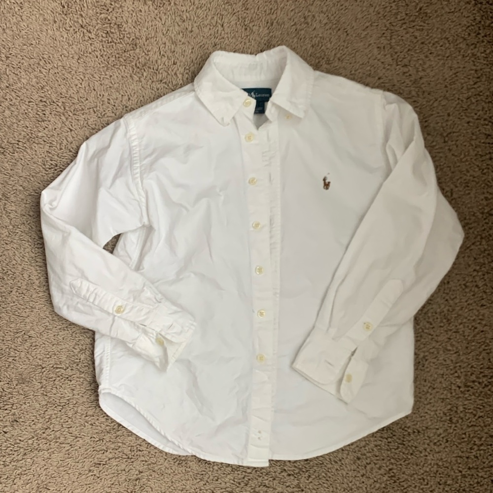 Ralph Lauren Boy white cotton button-up shirt 8T